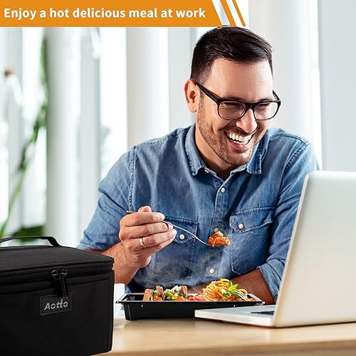 Miniatura 5 de Aotto Caja de Almuerzo Eléctrica Portátil con Horno - Calentador de Alimentos de 80W, Lonchera Calentada para Adultos, Trabajo, Viaje, Cocina en