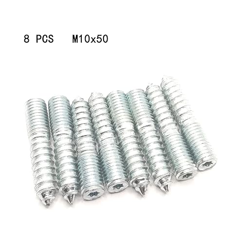 Miniatura 6 de Perno de suspensión M8 x 50, tornillo autorroscante plateado de doble cabeza para muebles, 8 unidades