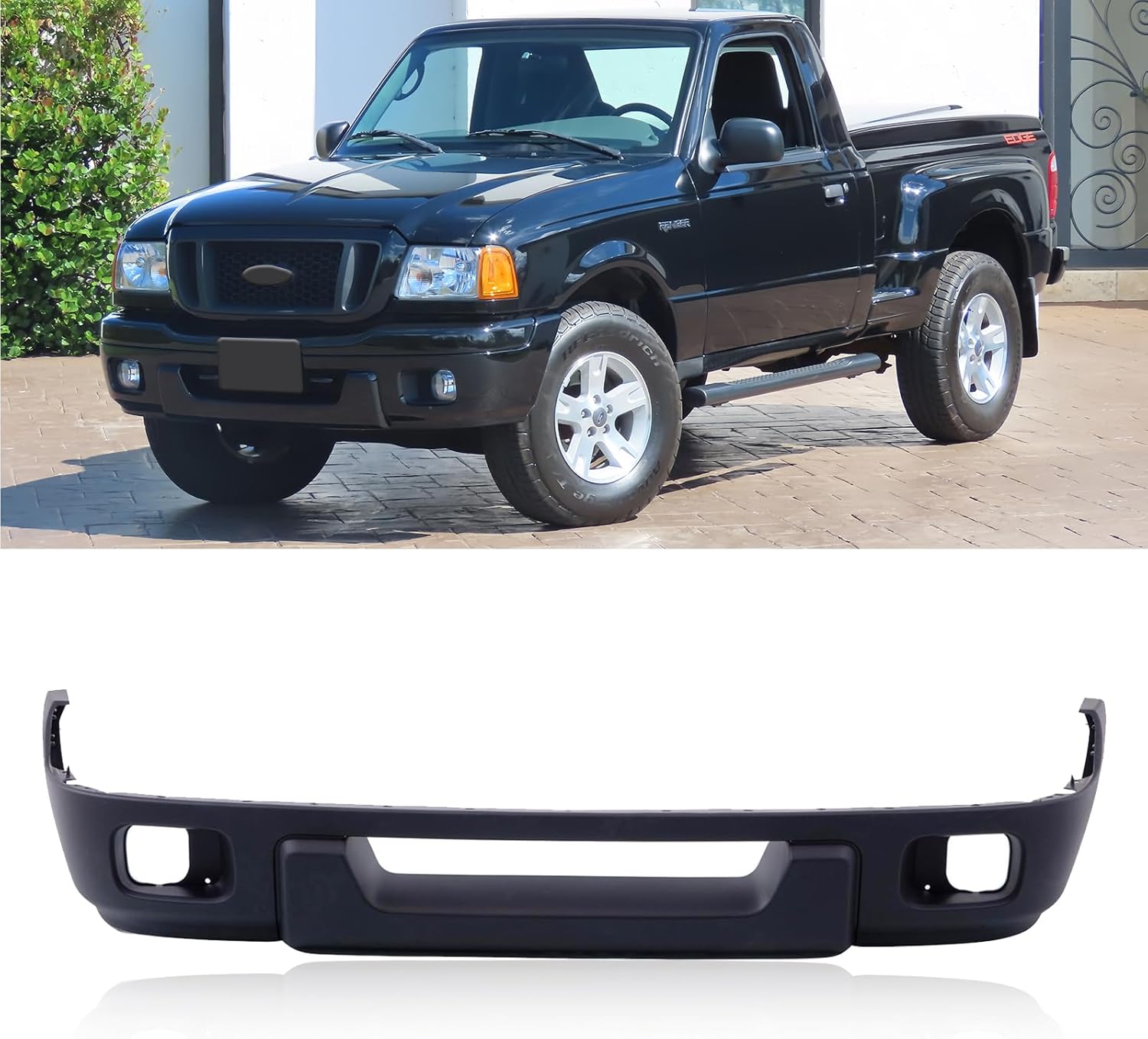 CarPartsDepot Texture Front Bumper Dam Valance Lower Air Deflector Compatible With Ford Ranger For Model FX4 Off Road Extended Standard Crew Cab Pickup 2004-2005 XL XLT 4L5Z17626BAB FO1095217