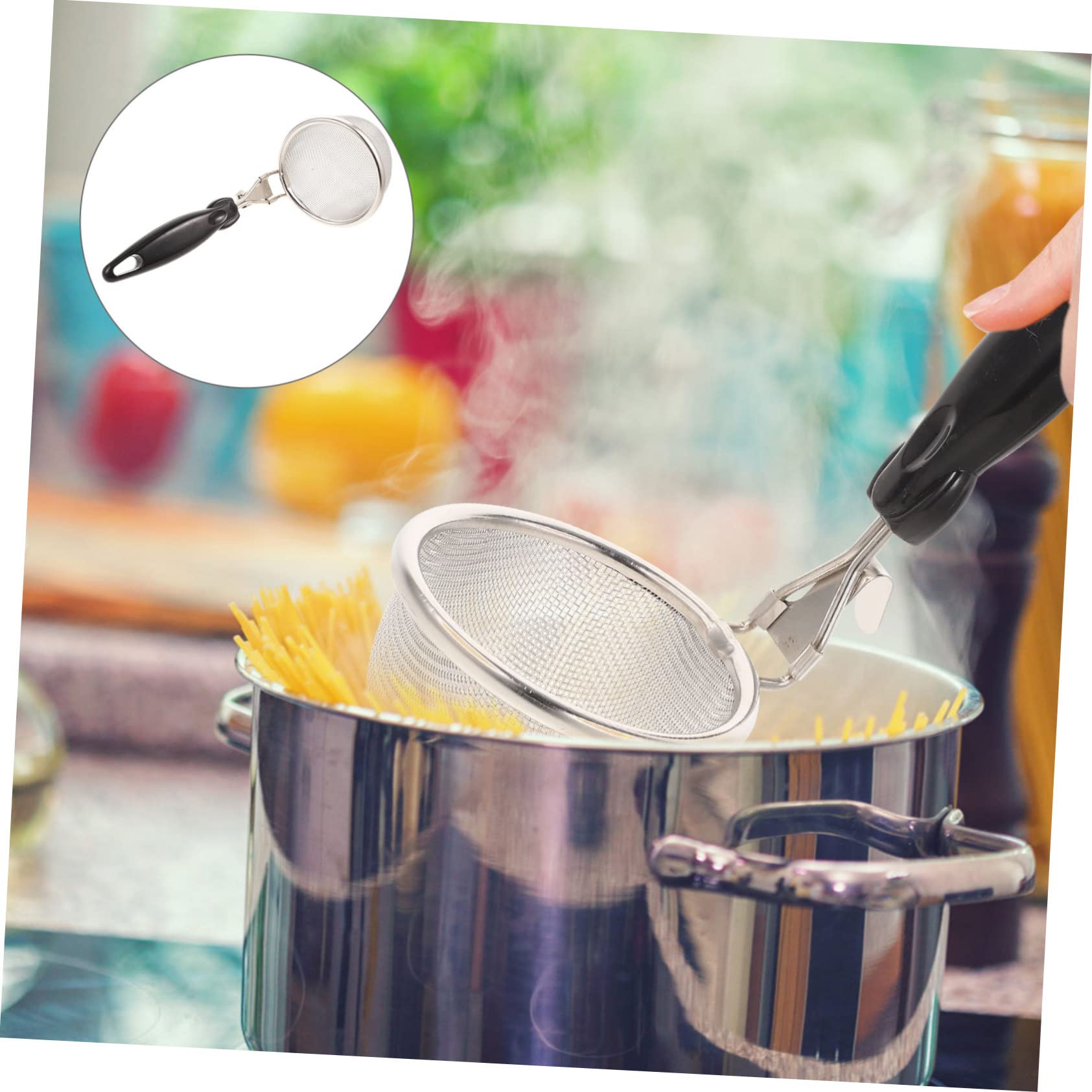 3piezas Colador Inoxidable Mango y Diseño Ranurado Para Pasta y Fideos Para Escurrir Verduras y Comidas