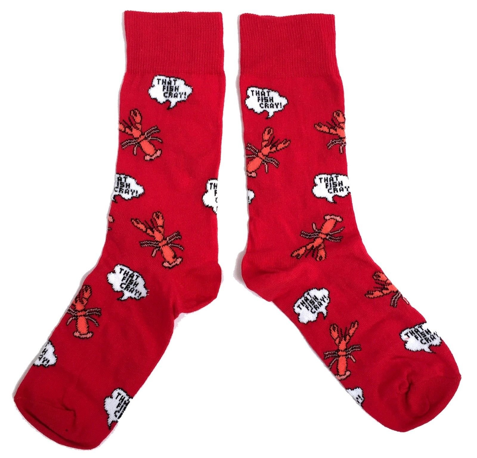Sock Shack Men's Multicoloured That Fish Cray! Crawfish Speech Bubble Socks Uk 6-11 / Eur 39-45 / Usa 7-12