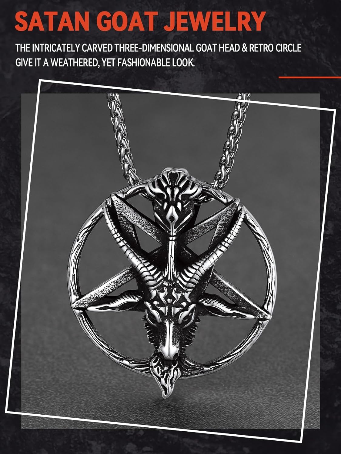 FaithHeart Leviathan Satanic Brimstone Cross Necklace, Gold Plated Stainless Steel Satan Church Jewelry, Alchemical Symbol for Brimstone Pendant Satan Goat Necklaces for Men with Gift Box - Image 4