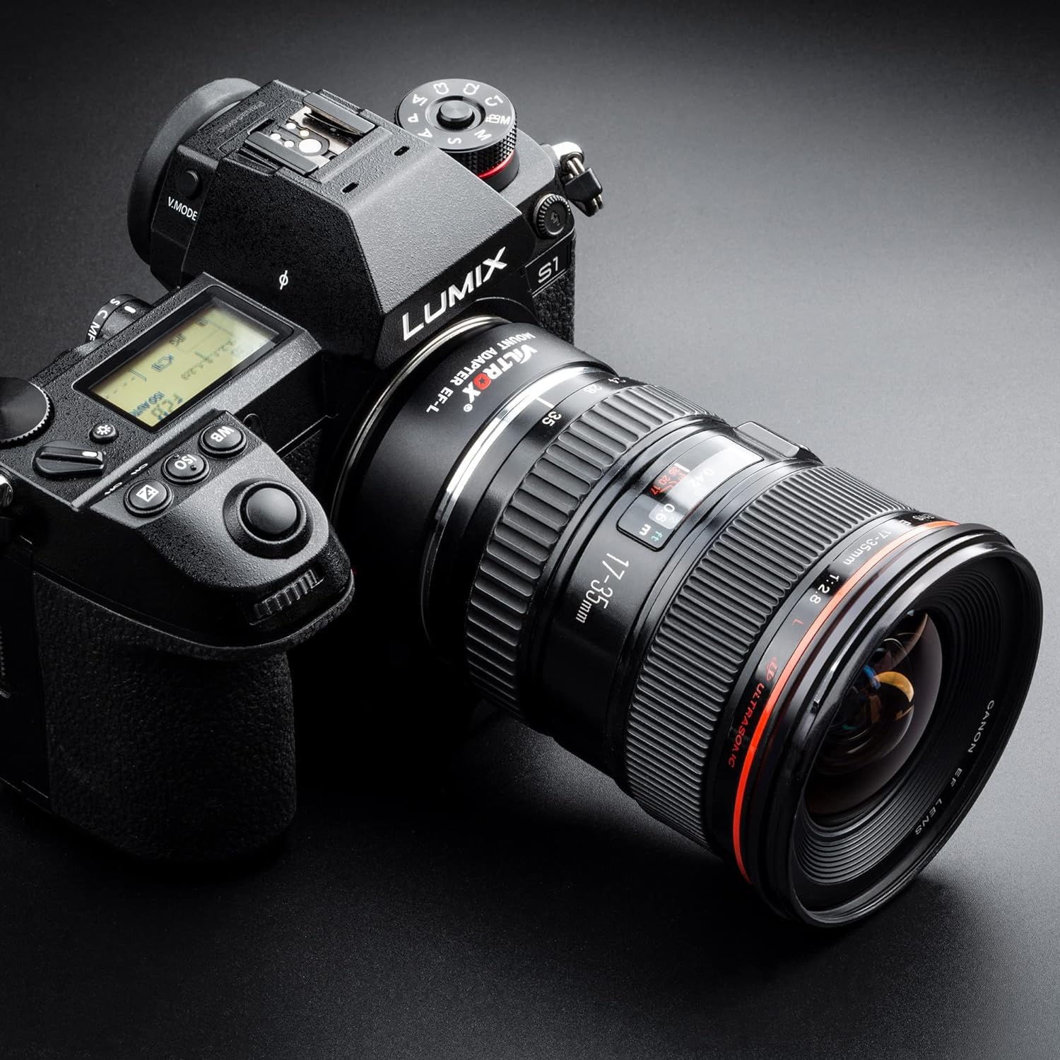 VILTROX EF-L Adaptateur de Montage de l'objectif Automatique Compatible avec l'objectif Canon EF/EF-S à L Mount Camera SL SL2 / LUMIX S1 S1H S5 / Sigma FP