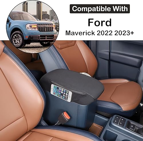 Miniatura 9 de Aunginsy Protector de funda de asiento para reposabrazos de automóvil compatible con Ford Maverick 2022 funda protectora de tapa de consola central,