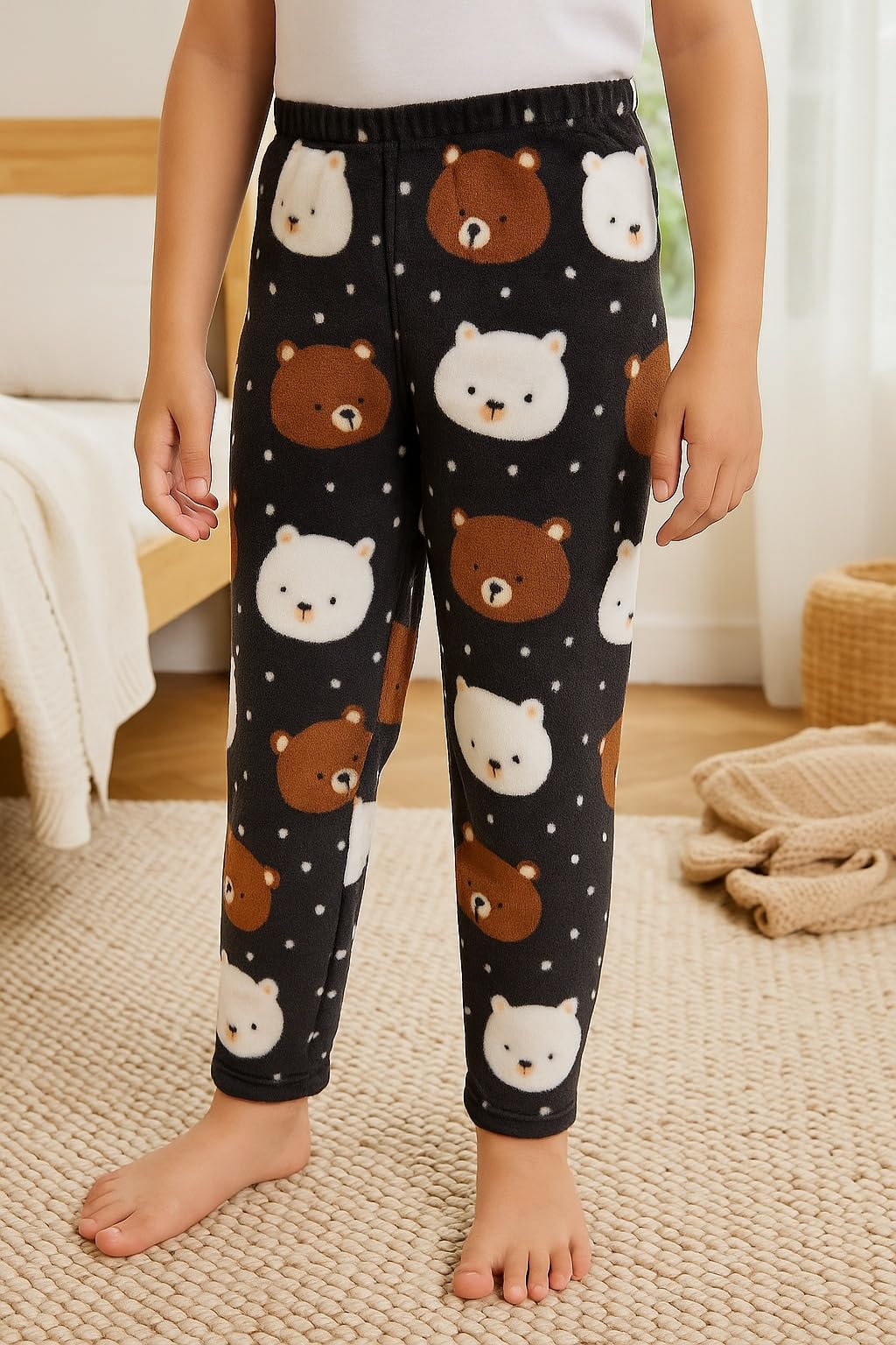 CAMEY Kids Fleece Pajama | Soft Warm Winter Lower for Boys & Girls | Cartoon Print Thermal Jogger Pants | Cozy Nightwear Bottoms (Dark Grey, 15-16Y) - Image 2 thumbnail