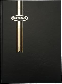 Supersafe Stamp Album Stockbook with 64 Black Pages and Glassine Interleaves Black Cover B 4/32