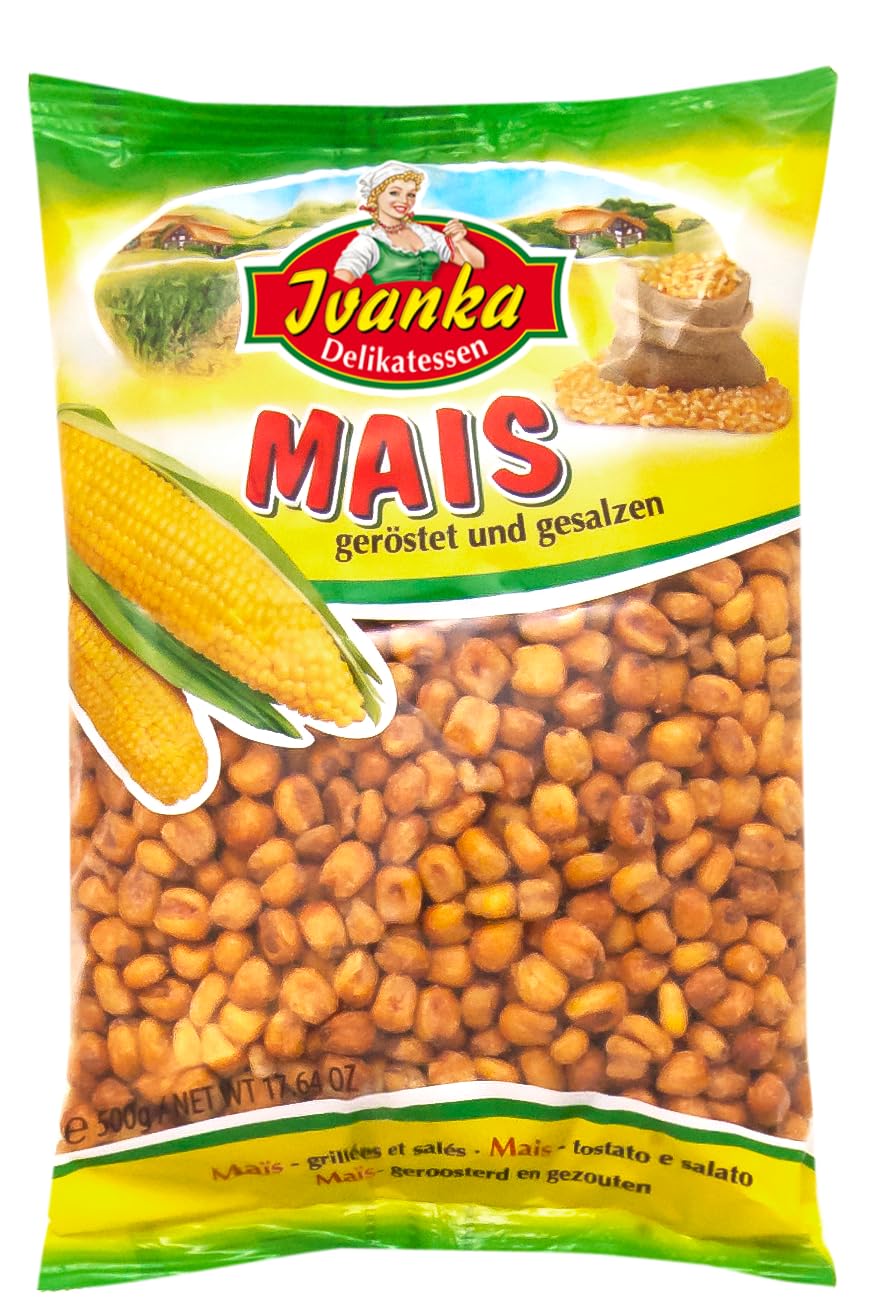 Pack of 4 Roasted Corn Salted - Crisp Corn Grains Party Snack 4 x 500g Bags - Perfect for Movie Nights & On the Go