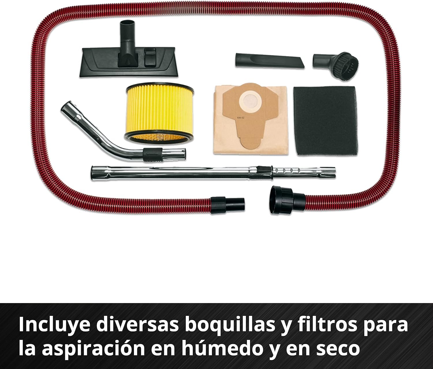 Einhell Aspirador en seco y húmedo con batería TE-VC 36/30 Li-Solo | PXC | 36 V | depósito 30 l | 150 mbar | 2 modos aspiración | manguera aspiración de 2,5 m | filtro y boquillas | Sin batería