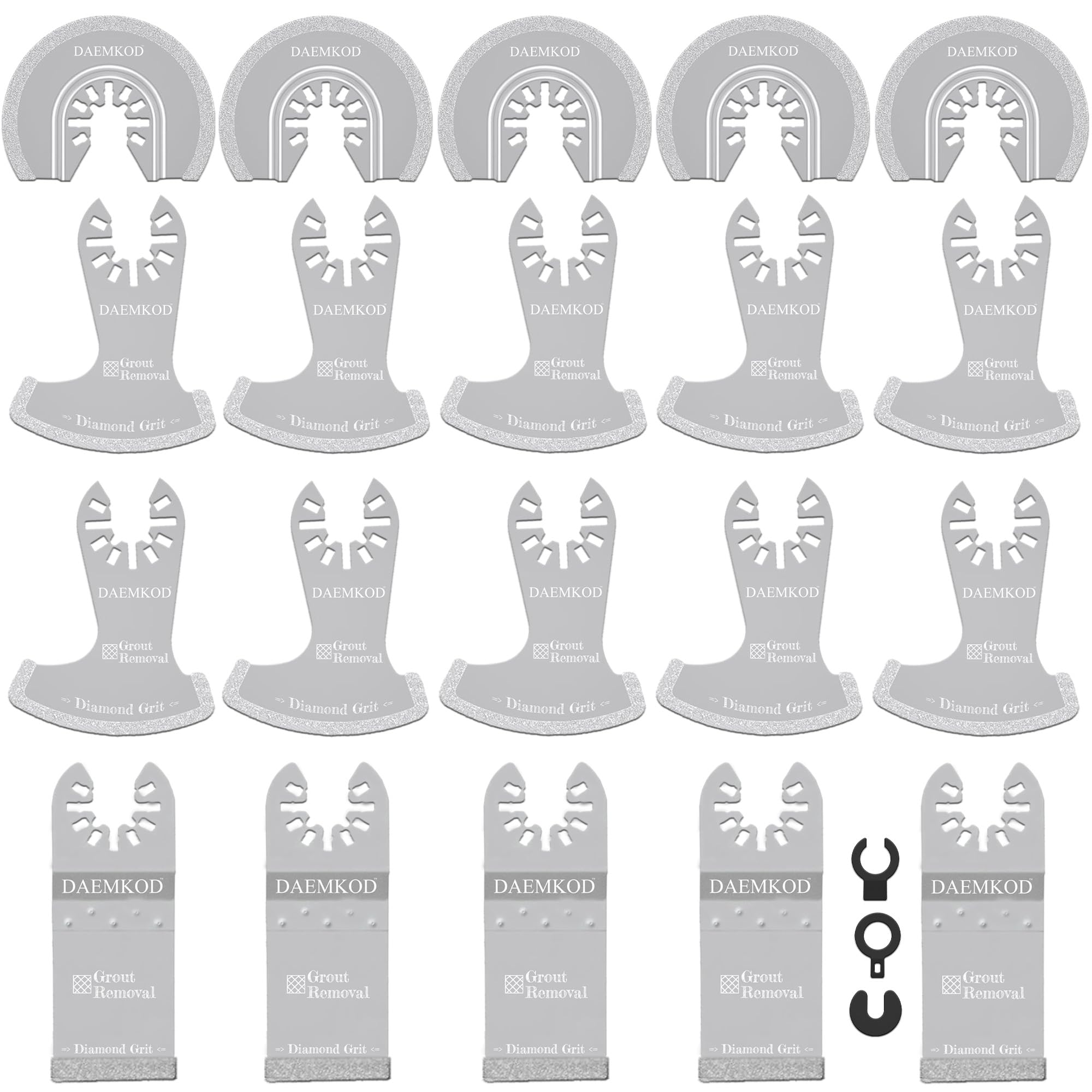 20 Pack Diamond Oscillating Tool Blade, Professional Multitool Blades, Grout Removal Blade for Oscillating Tool, Multi Tool Blades Kit for Oscillating Tool Accessories