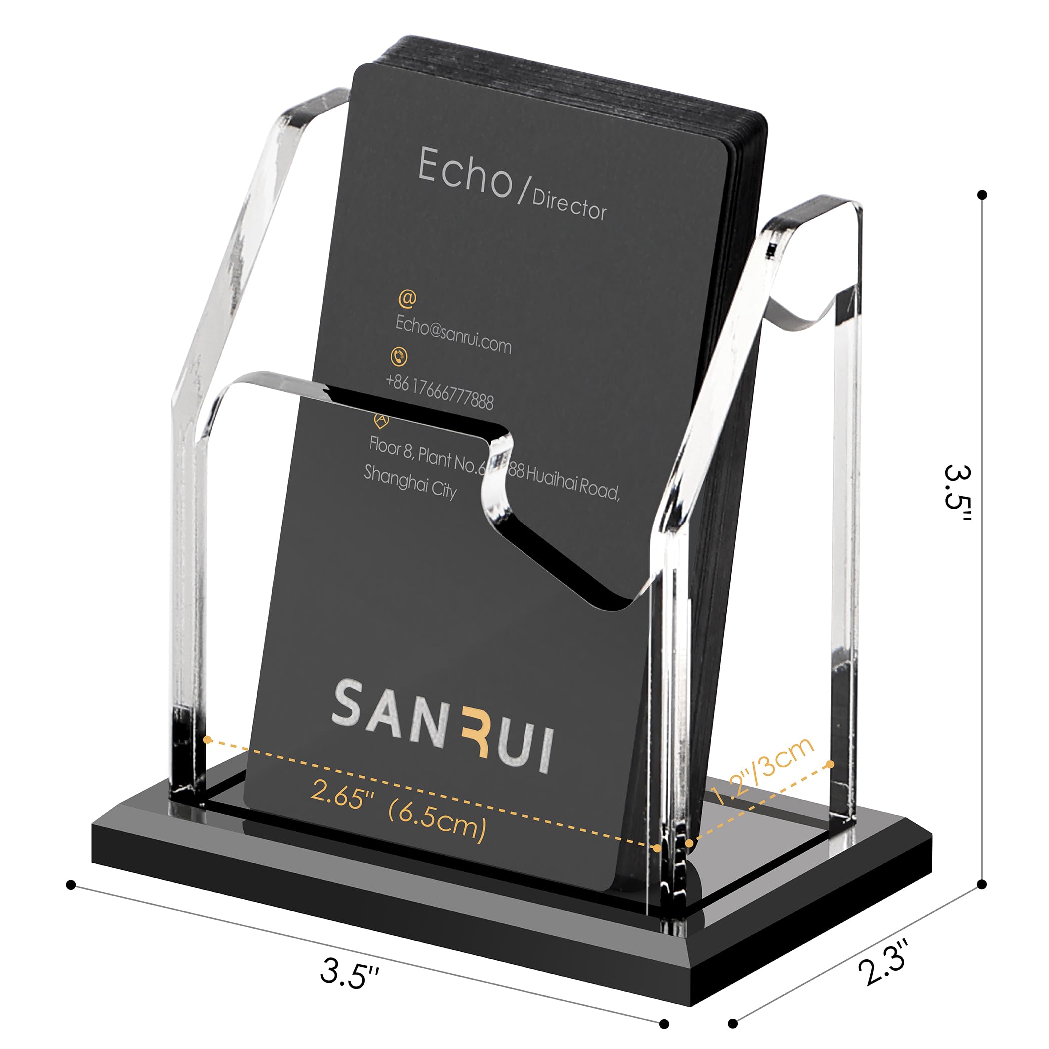 Black Acrylic Business Card Holder - Desk Organizer -2 Black Acrylic Business Card Holder - Desk Organizer -2