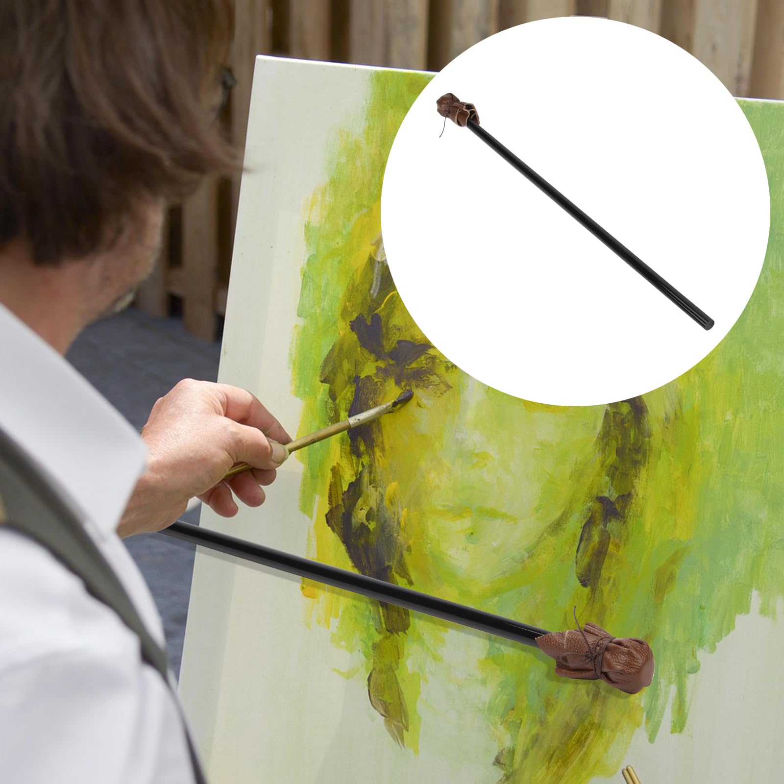 Abnehmbarer Mahl-Stick, 82,7 cm, zum Stehen von Malerhand | Falling in Art Mahl Stick Acrylstab mit Kunstleder, Künstler-Malerei, Handauflage, Werkzeug für Malerei, Skizzierzubehör
