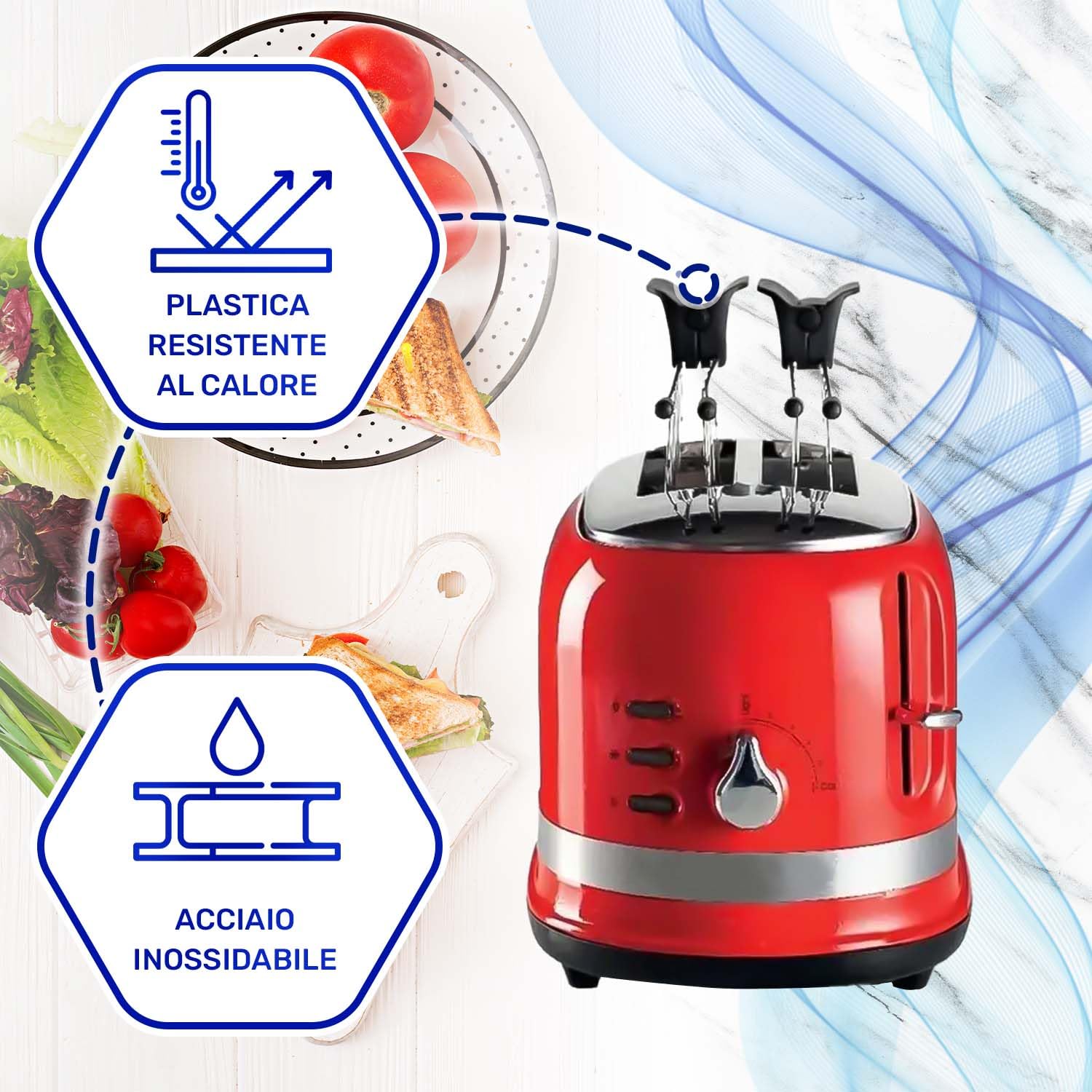MONTERAL 2 Pezzi Pinze per Tostapane con Codice Originale AT6236002910 per Ariete 149 Moderna - Garanzia di 10 Anni