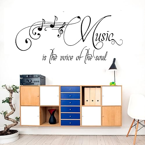 Calcomanía de pared con música, para instrumentos musicales, decoración de aula, piano para estudio en casa, guitarra, violín, saxofón, dormitorio,