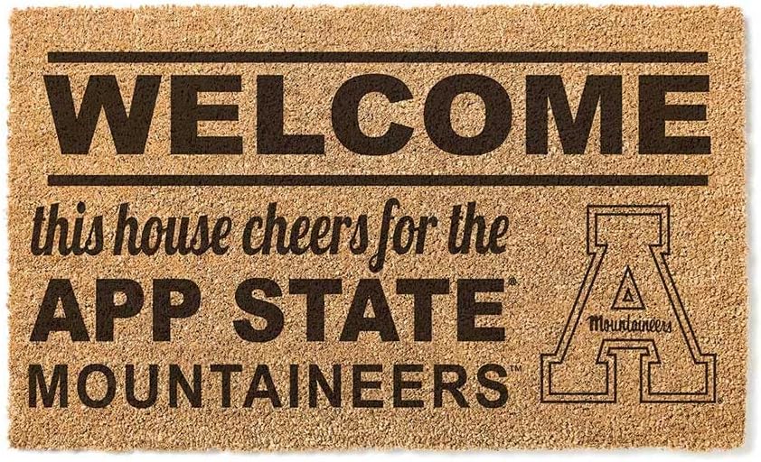 KH Sports Fan Welcome Coir, 18x30 Inches, Outdoor Rug Display Your Team Spirit with This Unique Appalachian State Mountaineers Doormat, Multi