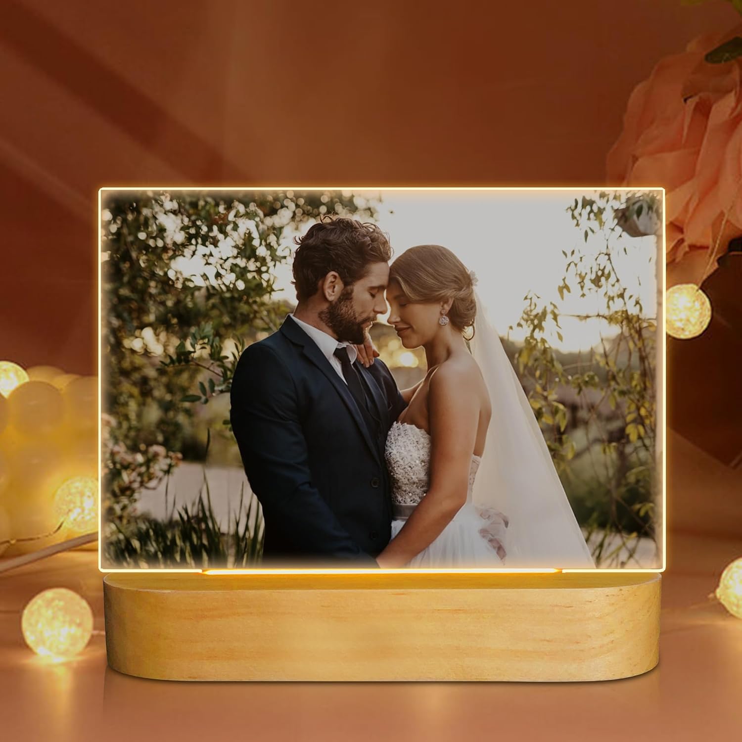 Attivolife 4x6 LED Light Up Photo Frame - Personalized Romantic Gift for Girlfriend Wife Couples Anniversary Birthday Valentine's