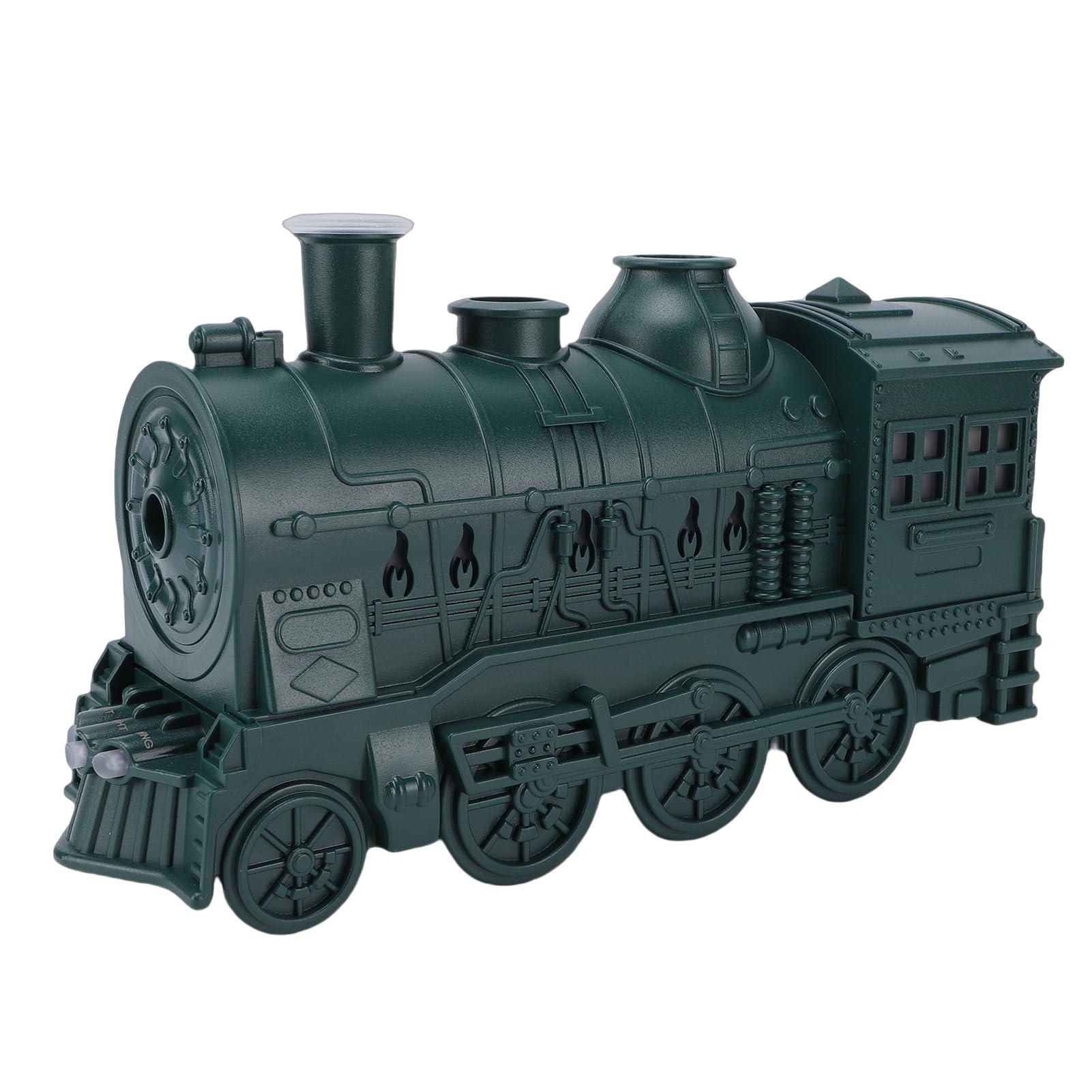 Jectse Humidificador en Forma de Tren, Modos de Pulverización Duales, Luz Azul Cálida y Fría, Difusor de Aceites Esenciales de Aromaterapia de Tren de Vintage de 300 Ml, Regalo para la (Green)