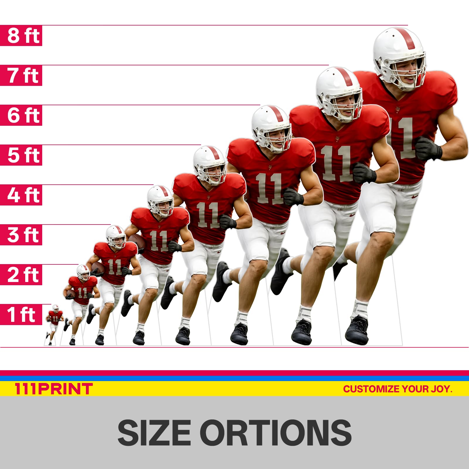 111PRINT Custom Life Size Cardboard Cutout, Fun Standee Summer Party, Birthday Decor, Wedding Event,Graduation, 1-8 FT, 1 PC