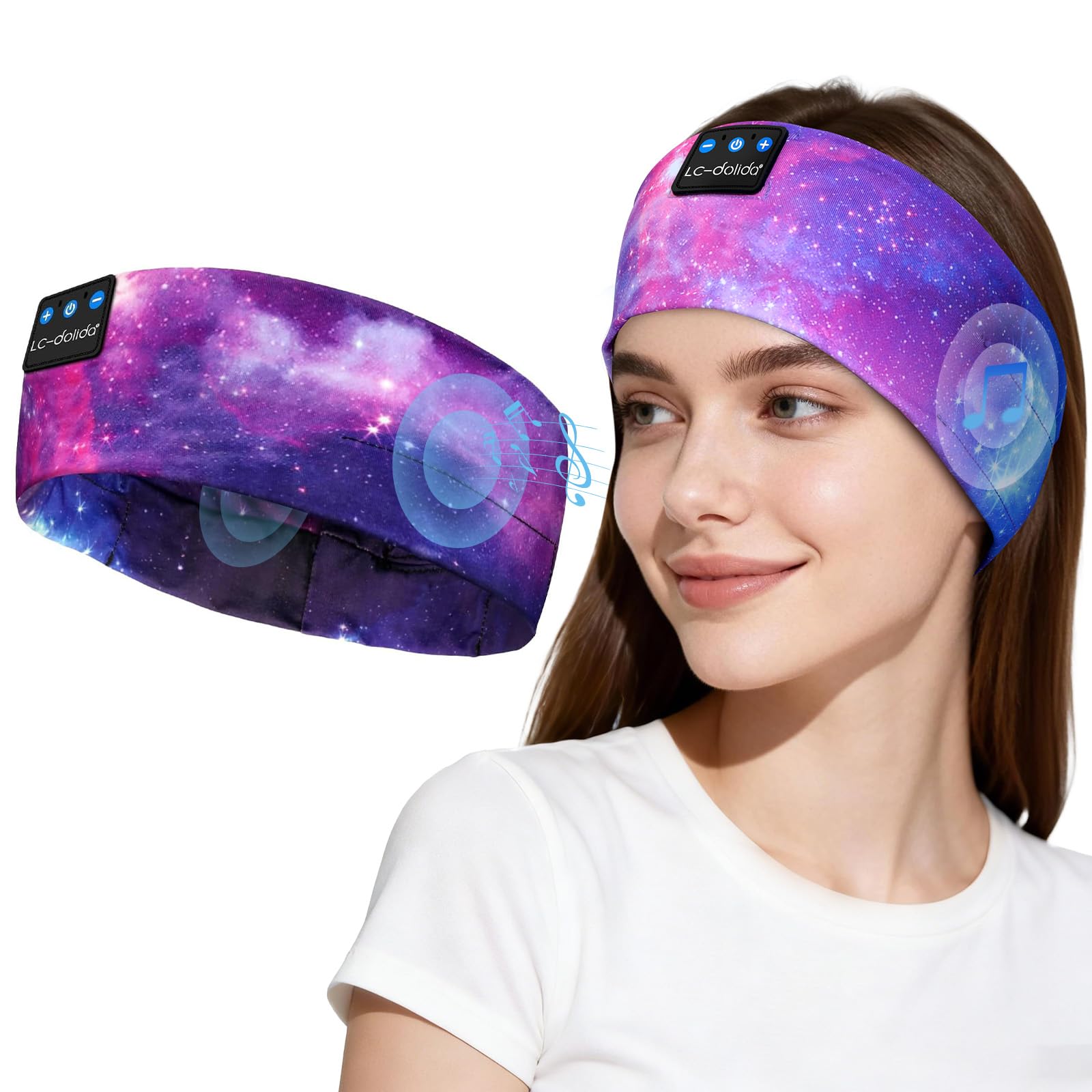LC-dolida Bluetooth Headband, Sleep Headphones Headband Headphones Earphones Wireless, Sleep Mask for Sleeping, Sports, Gifts, Workout, Jogging, Yoga,Insomnia, Air Travel, Meditation