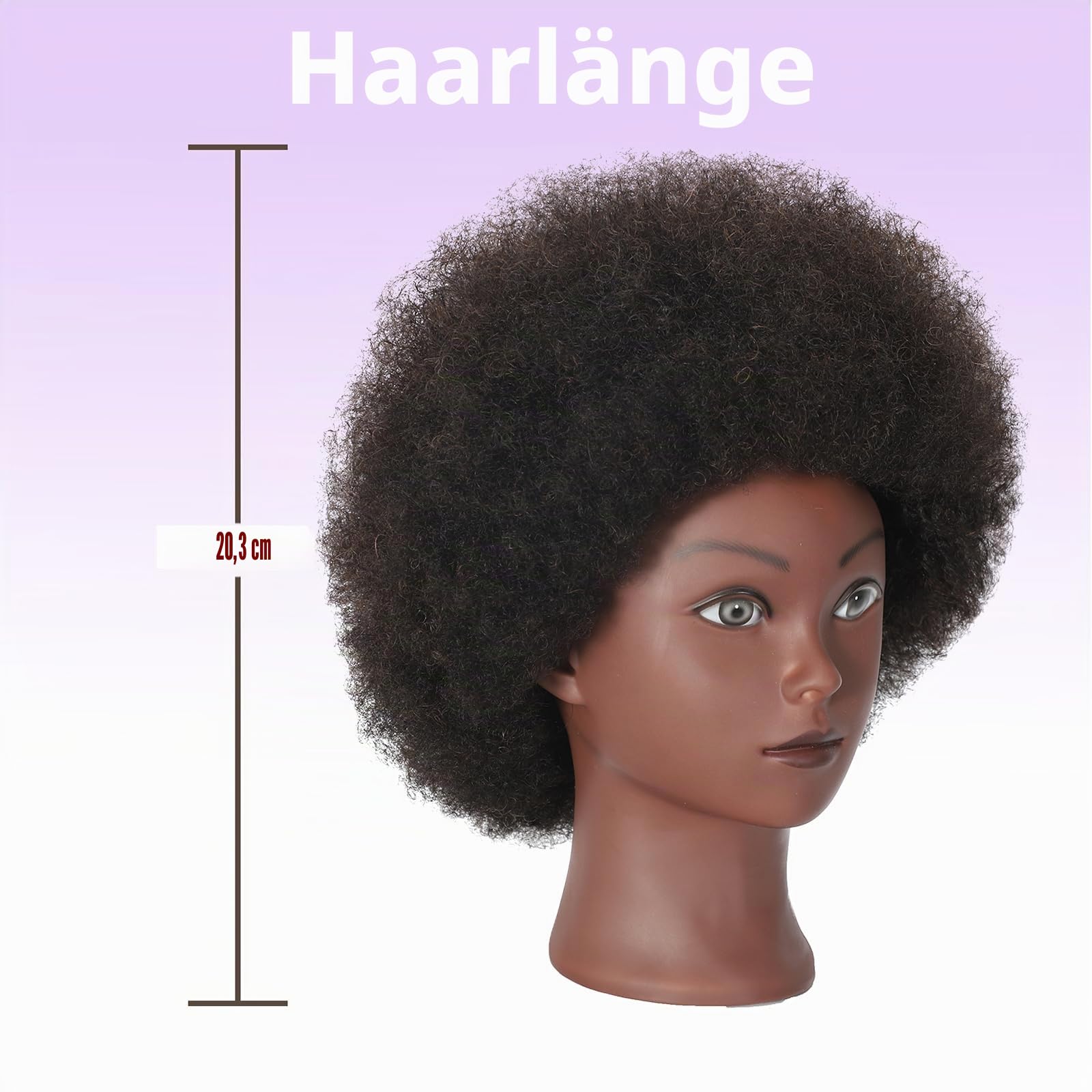 Afro Curly Mannequin Head with 100% Human Hair Curly Hair Friseur Hair