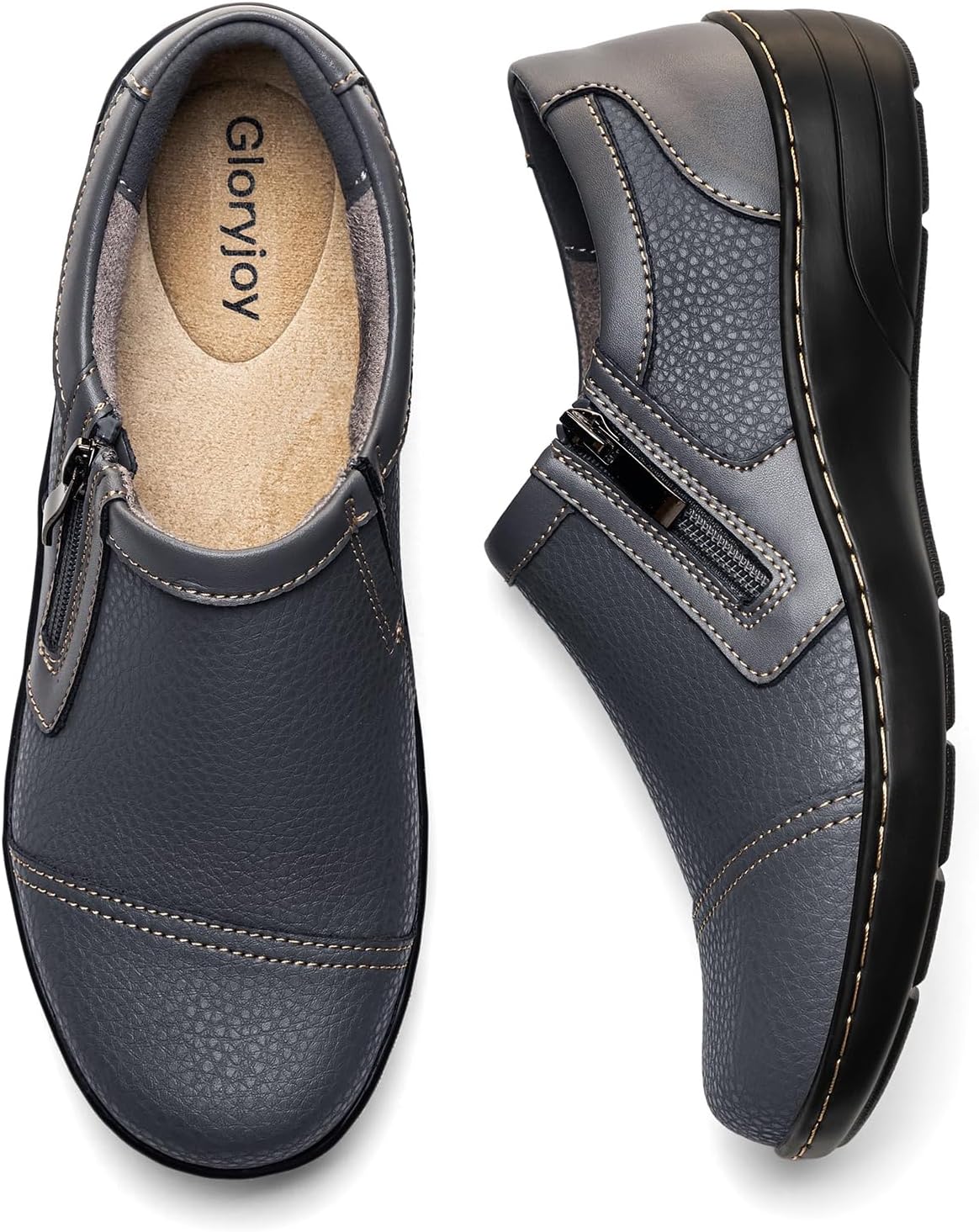 Women's Comfortable & Lightweight Leather Loafers Cute Slip On Dress Shoes for Women Business Casual Office Work Shoes Everyday Walking Flats - Image 4