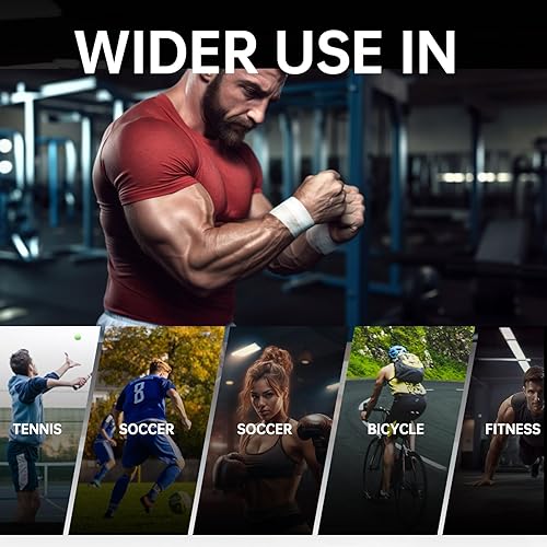 Miniatura 8 de Dimora Cinta atlética blanca y cinta preenvolvente, sin residuos pegajosos, cintas atléticas y envolturas fáciles de rasgar, cinta de gimnasia para