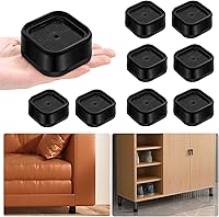 Vista 1 de shouwuhho 8 Pack Furniture Risers Adjustable Bed Risers Heavy Duty Lifts Height 1", Square Stackable Bed Risers 1, 2 or 3 Inch for Desk Leg Table