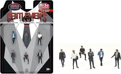 American Diorama Juego de figuras 164 - Club de caballeros - Juego de 6 figuras de metal - Perfecto para coleccionistas de fundición a presión y