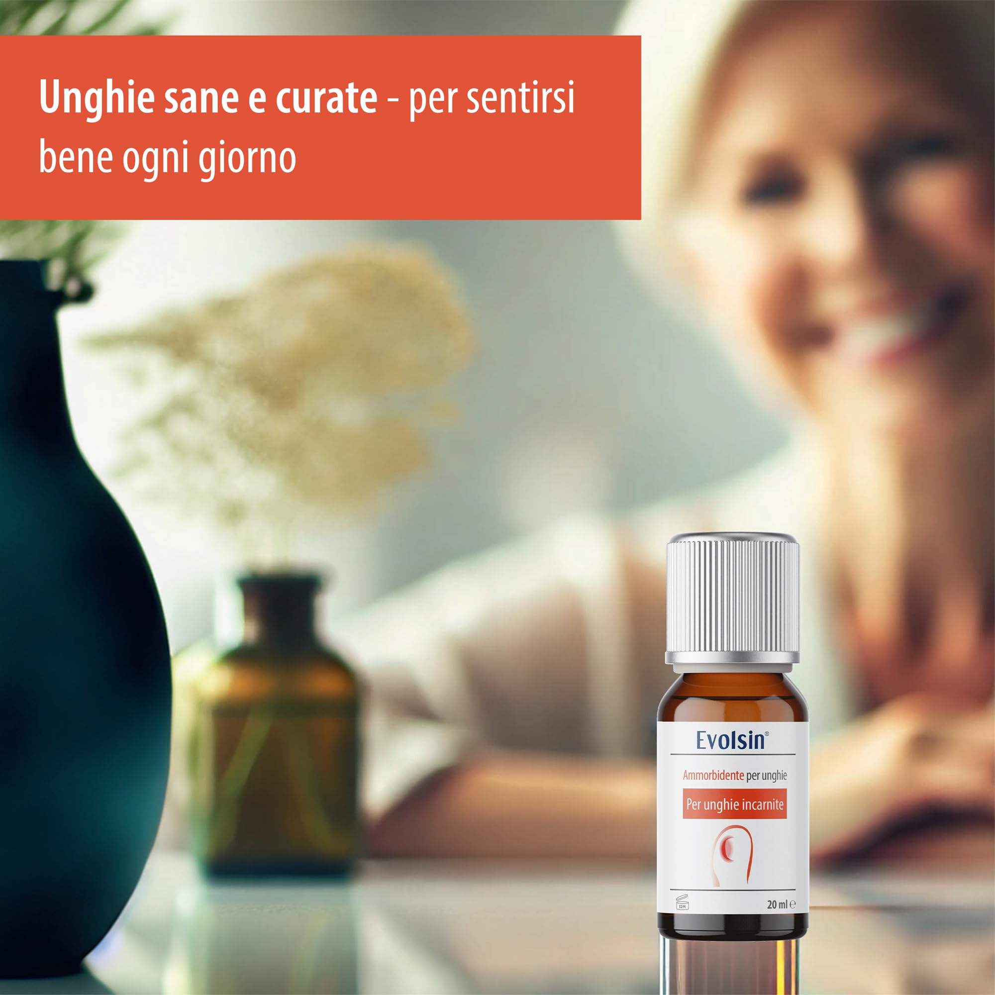 Evolsin Ammorbidente per unghie - Soluzione delicata ed efficace per unghie incarnite - Formula alcalina per unghie morbide ed elastiche - Facile da usare con applicatore di tampone - 20ml