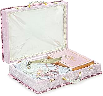 ihvan online Muslim Prayer Rug Set, Islamic Dowry Gift Box for Men & Women, Shawl, Kufi Hat, Digital Beads Counter, Quran Gift, Elegant Islamic Gifts Set for Ramadan & Eid & Wedding, Pink