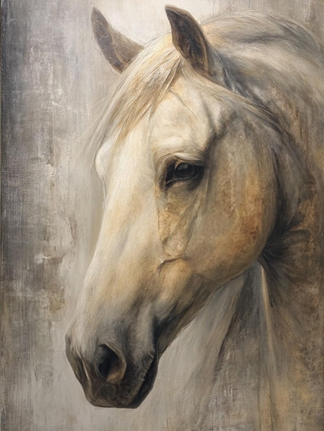 WANGWANGMIAO Paint by Number for Adults,White Horse Adult Painting by Numbers Canvas Kits, DIY Acrylic Oil Paints for Home Wall Decor Gift 16x20inch，with Frame