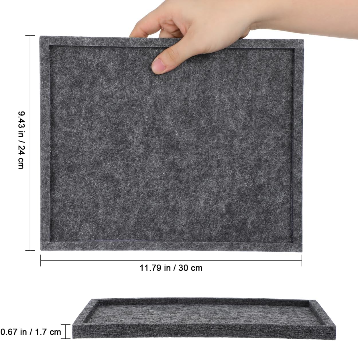 6PCS Felt Puzzle Sorting Trays - Stackable Jigsaw Piece Organizer for 1000 Pieces - Foldable Soft Sorting Trays for Adults, Non-Slip Portable Storage Accessories, Dark Grey