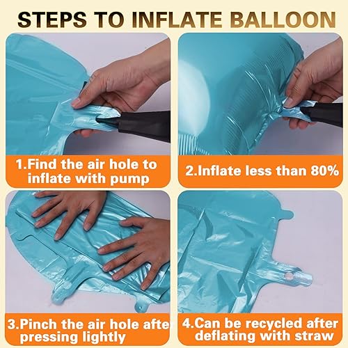 Miniatura 3 de Globo gigante de 40 pulgadas color azul macarrón con el número 8, globos de aluminio de aluminio de Mylar con helio para fiestas de cumpleaños,