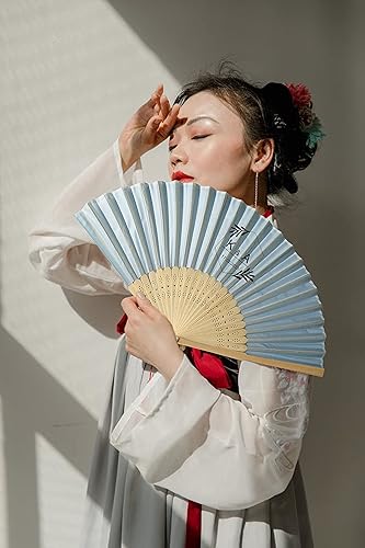 Miniatura 5 de Ventilador de seda plegable personalizado a granel para recuerdos de boda, ventiladores de bambú de mano personalizados para invitados de boda,