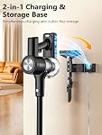 Aspirateur sans fil, 55Kpa/55 Aspirateurs Mins pour la maison, Aspirateur autoportant avec dock rechargeable,LED Affichage & Anti-Tangle, Aspirateur léger rechargeable pour tapis (noir)