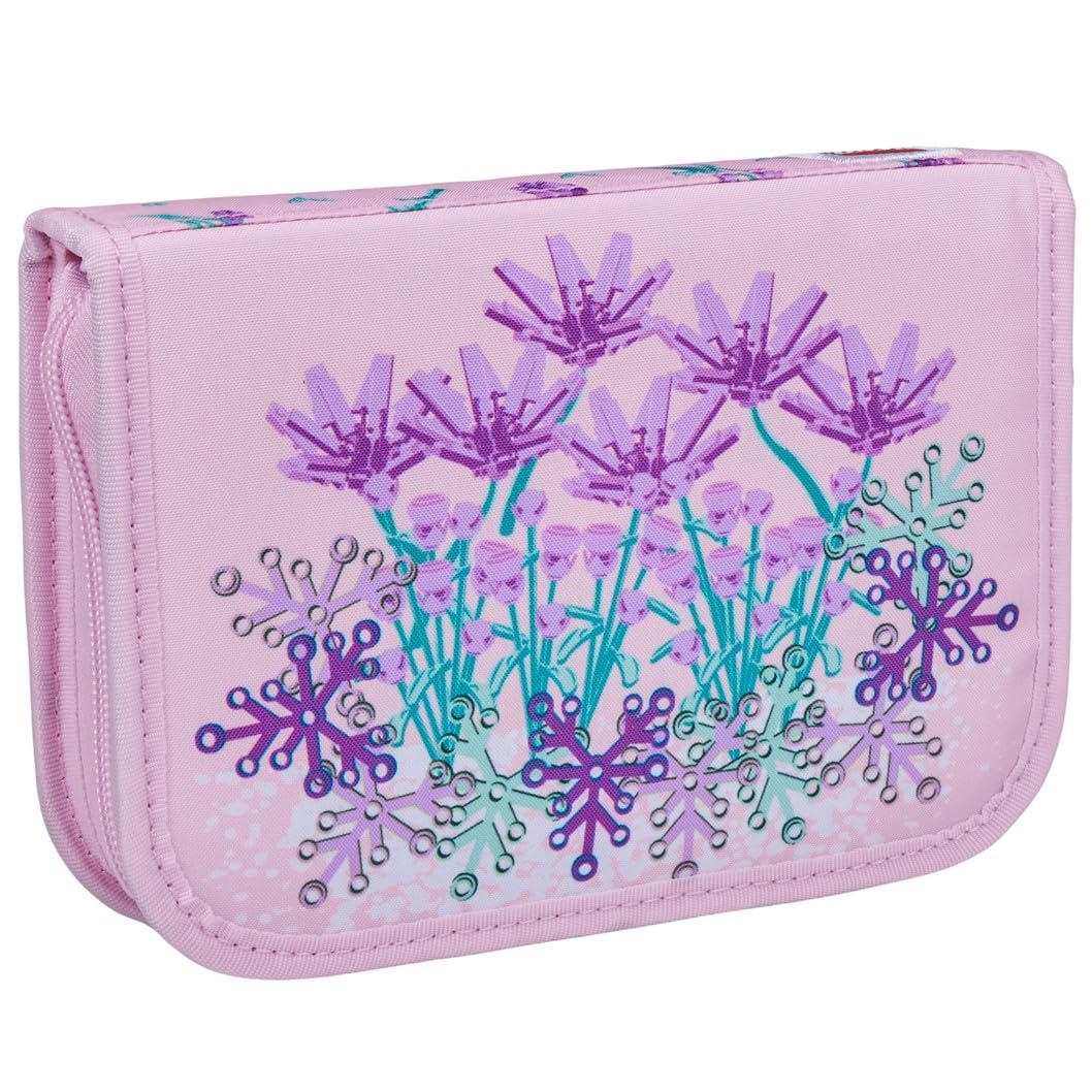 SKANDO BAGS Optimo Starter Schulranzen 3-teilig Set LEGO®, Flowers: 3-teiliges Schulranzen-Set mit ergonomischem Design. Inklusive Tasche, Brotbox und Federmäppchen.