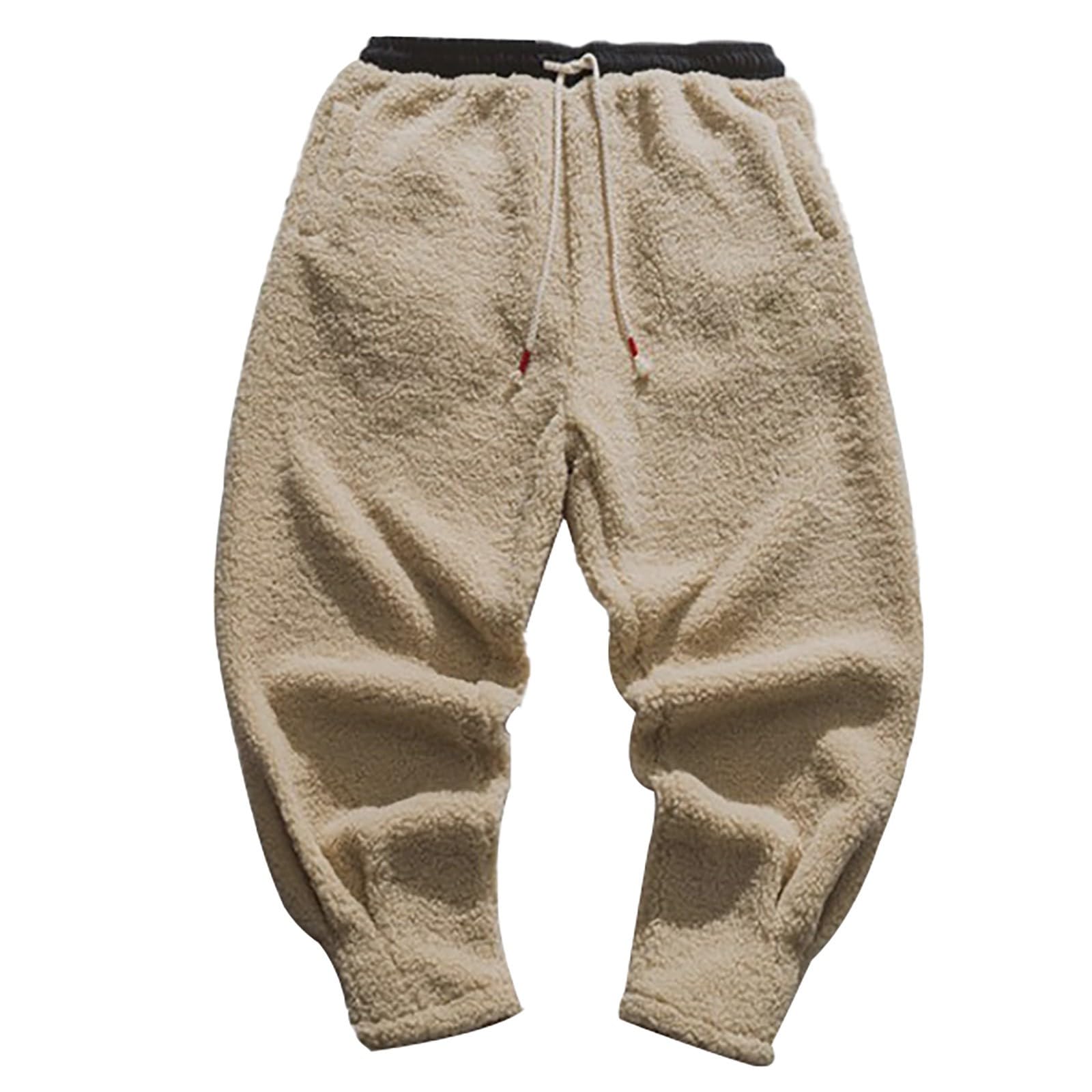 Pantalones térmicos con forro polar para hombre, cintura elástica, pantalones deportivos de forro polar, pantalones de invierno para hombre, pantalones de chándal (gris, XXXXXXXL)