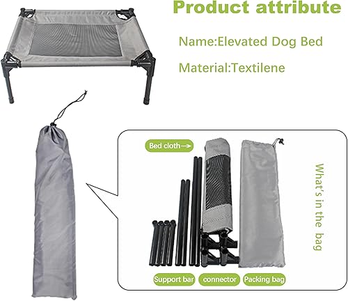 Miniatura 4 de Cama elevada para perros pequeños, marco resistente y malla transpirable para uso en interiores y exteriores, marco de cama refrescante para perros