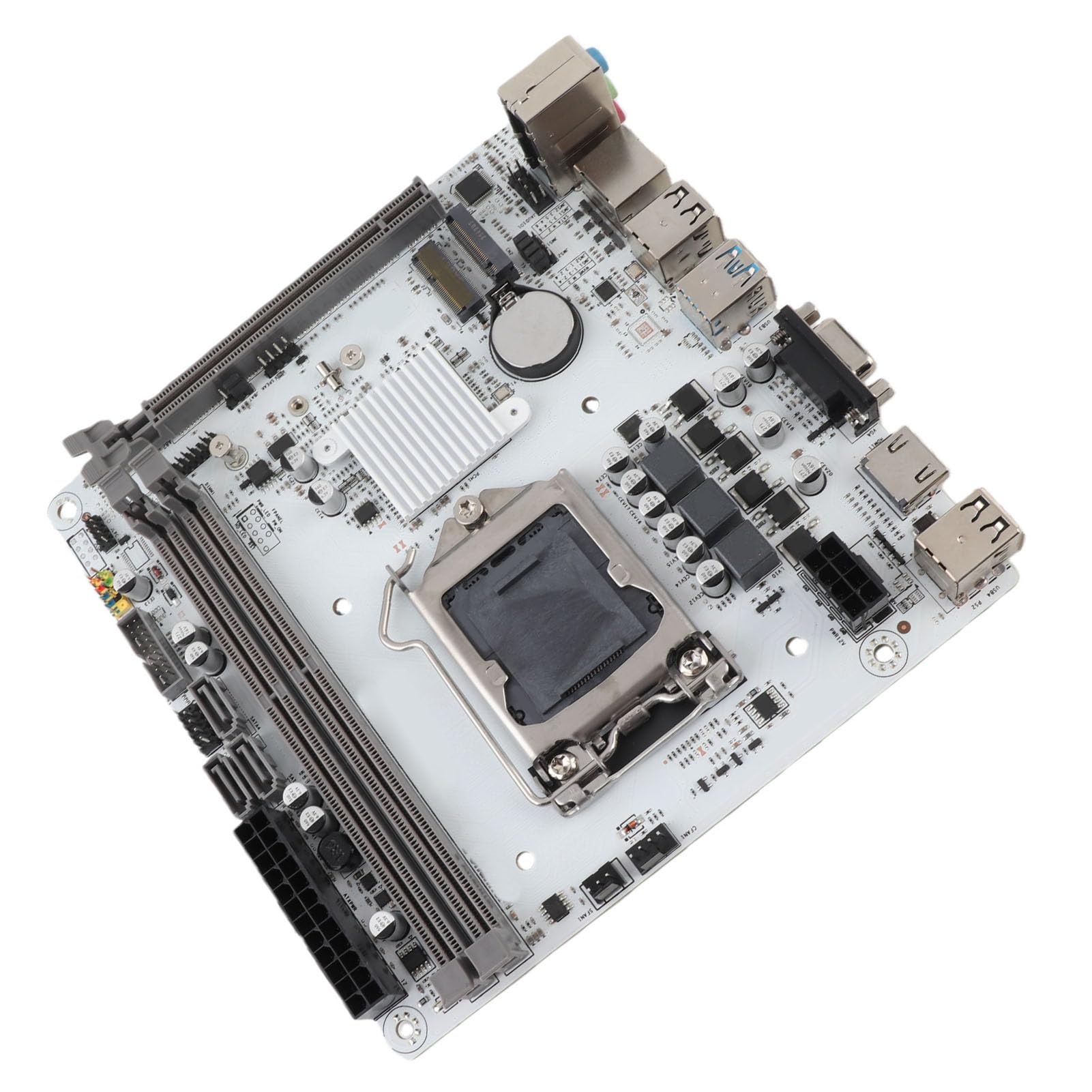 Yunseity Scheda Madre per Computer ITX per LGA1155, Supporta Processori Core I3 I5 I7 e E3 con Slot di Memoria DDR3, Slot M.2, Uscite HD e VGA, Porte USB 3.0