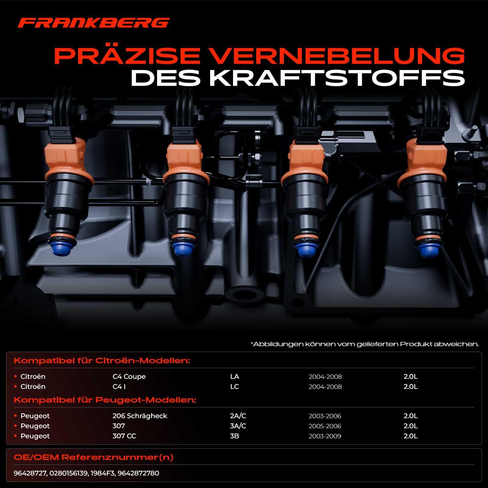 Frankberg 4x Einspritzventil Einspritzdüse Injektor