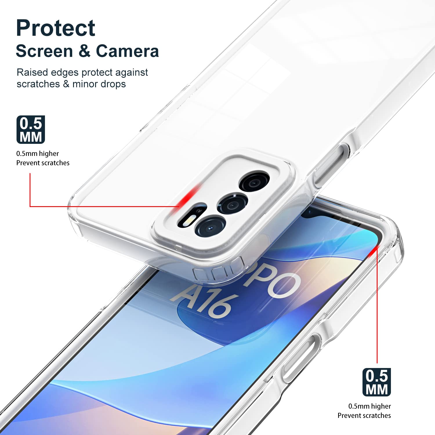 XINYEXIN Clear Cover per Oppo A16 / Oppo A16s / Oppo A54s otivo Fiori