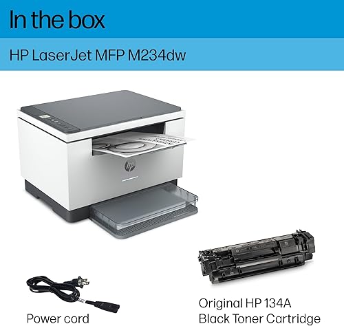 Miniatura 5 de HP LaserJet MFP M234dw Impresora inalámbrica todo en uno en blanco y negro, con impresión rápida de 2 caras, lista para tinta instantánea HP (6GW99F)