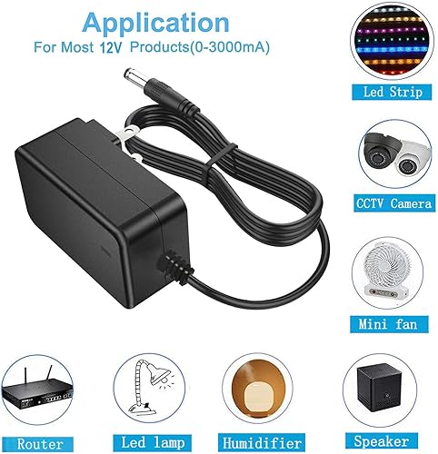 Miniatura 6 de MTYTOT Fuente de adaptador de corriente de 12 V 3 A 100-240 V 50-60 Hz ac a dc 12 voltios 3 amperios convertidor de fuente de alimentación de CC