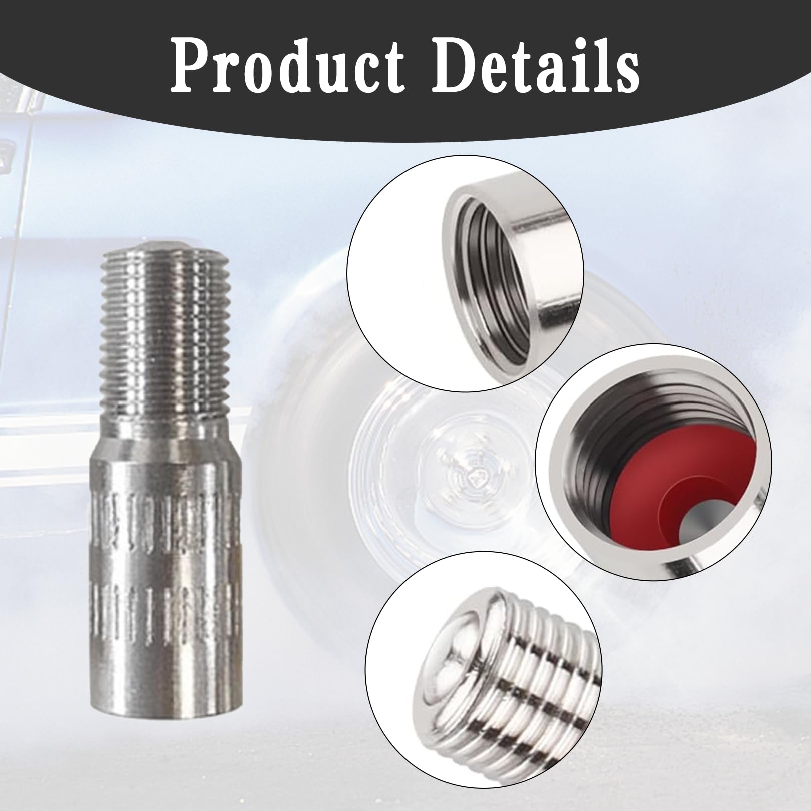 TENGEE Przedłużenie wentylu samochodowego, przedłużka wentylu samochodowego, adapter przedłużający wentyl samochodowy, 27 mm, przedłużenie wentylu samochodowego, przedłużenie zaworu do opon, do