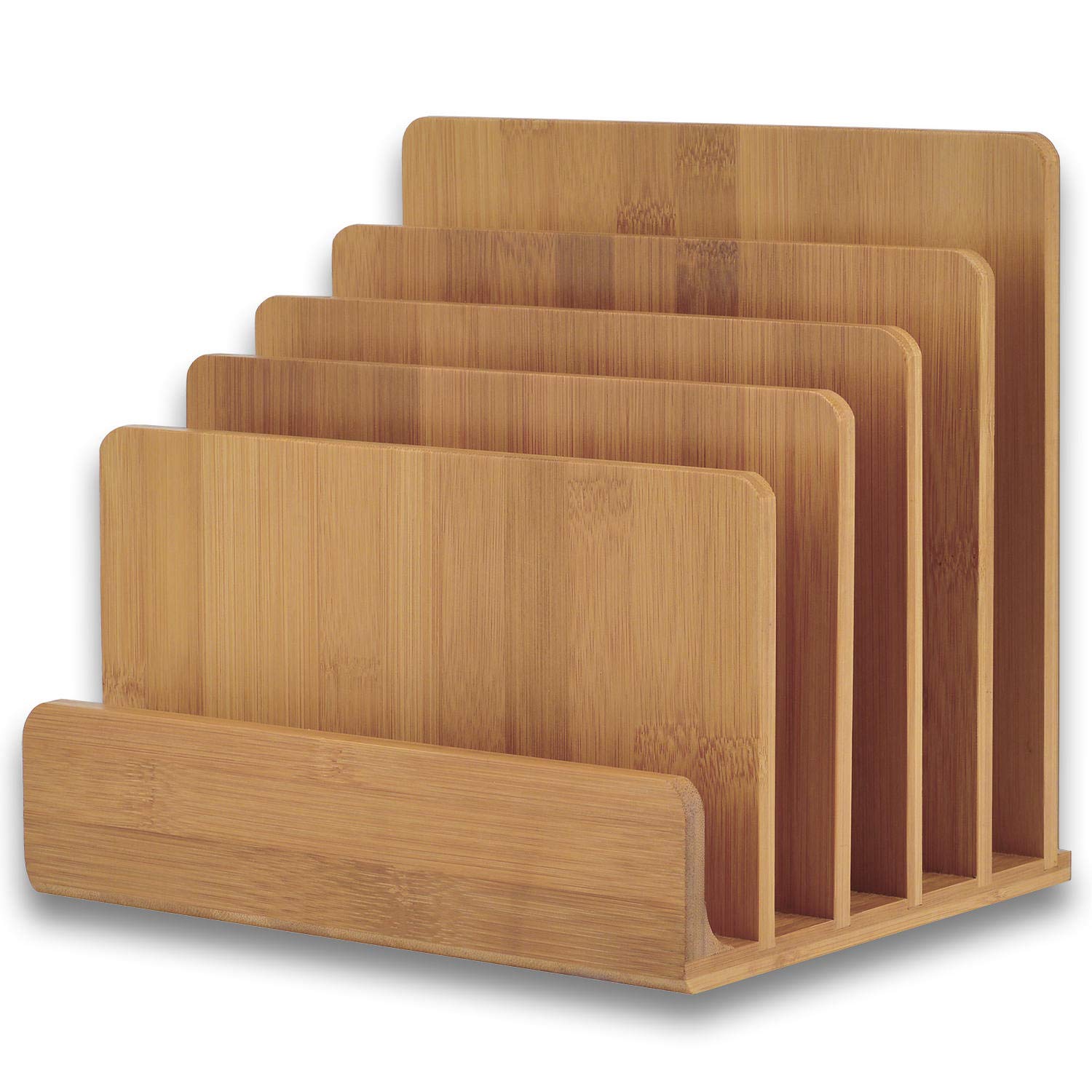 Dimono® Porte-revues et porte-documents Organisateur de bureau en bambou ; porte-documents, porte-courrier, casiers à papier Porte-revues pour la maison, le bureau, le cabinet médical