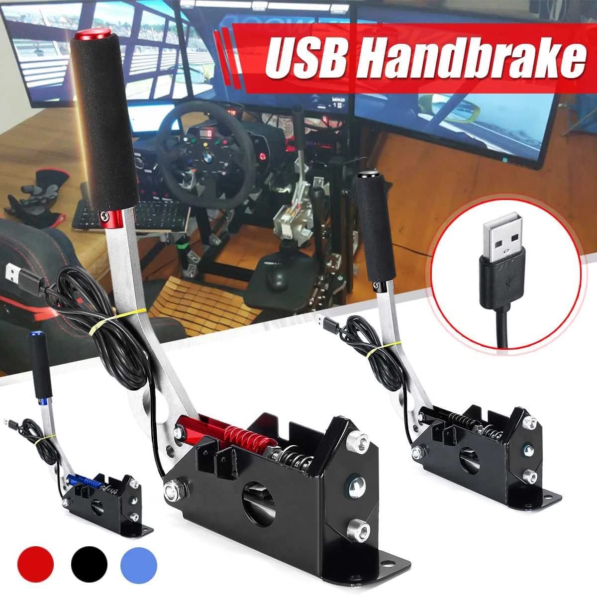 Doumneou Freno de mano USB Hall no tiene freno de mano de inducción de contacto para juegos SIM G25/27/29 T500 con tornillos azul