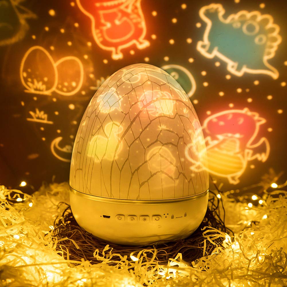 Galaxy Star Night Light Projector for Kids with White Noise,360 Rotating Colorful Changing,Girls Boys Bedroom Lighting Ceiling Dimming Nightlight,Planet Skylight with Moon Space Dinosaurs Fireworks