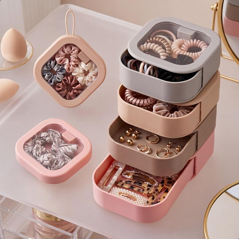 Kathfly Organizador de acessórios para cabelo, empilhável, multicolorido, pacote com 4