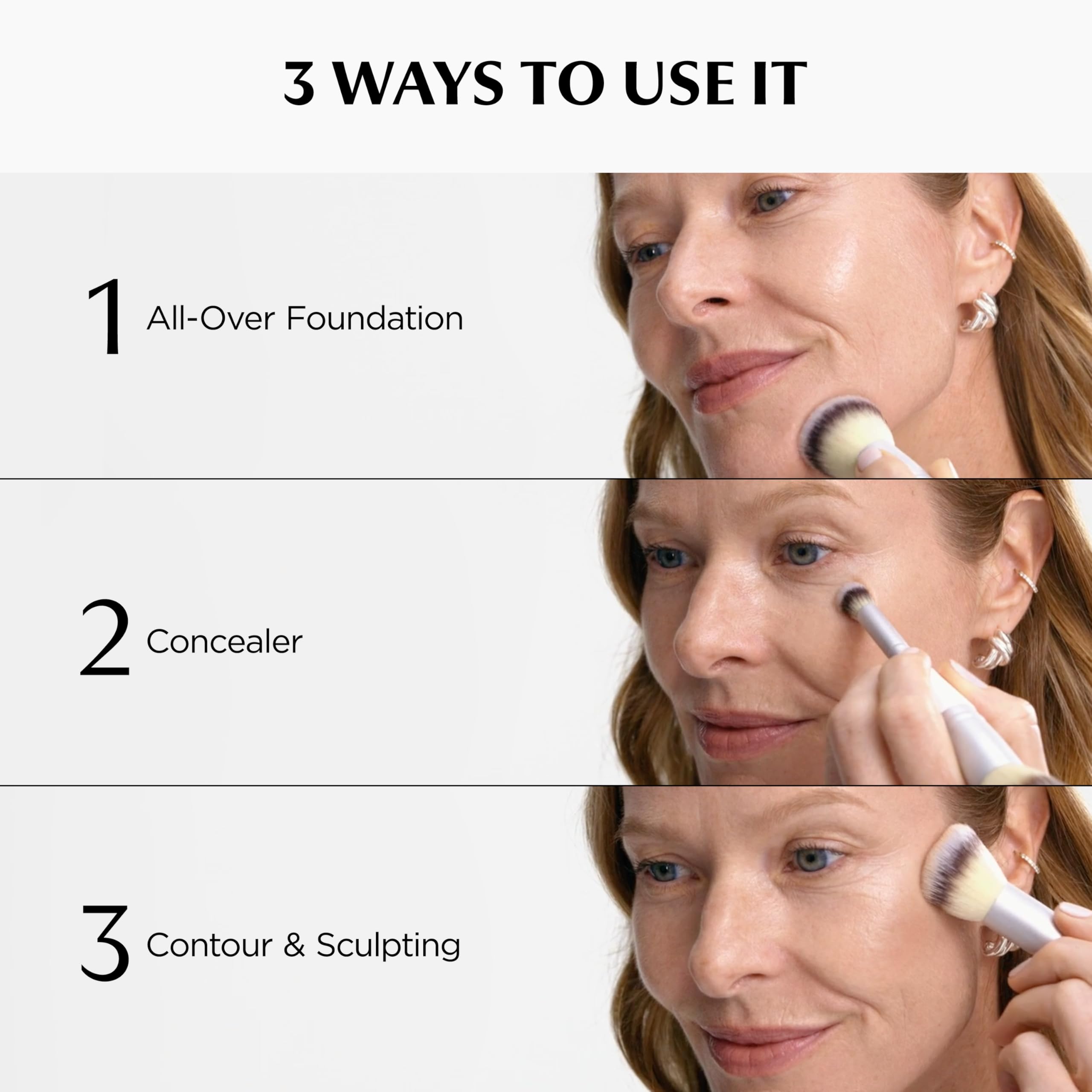 IT Cosmetics Heavenly Luxe Complexion Perfection Brush #7 - Dual-Ended Premium Makeup Brush for Foundation Concealer & Contour, Ultra-Soft Synthetic Fibers, Airbrush Finish, Pro-Hygienic, Cruelty-free