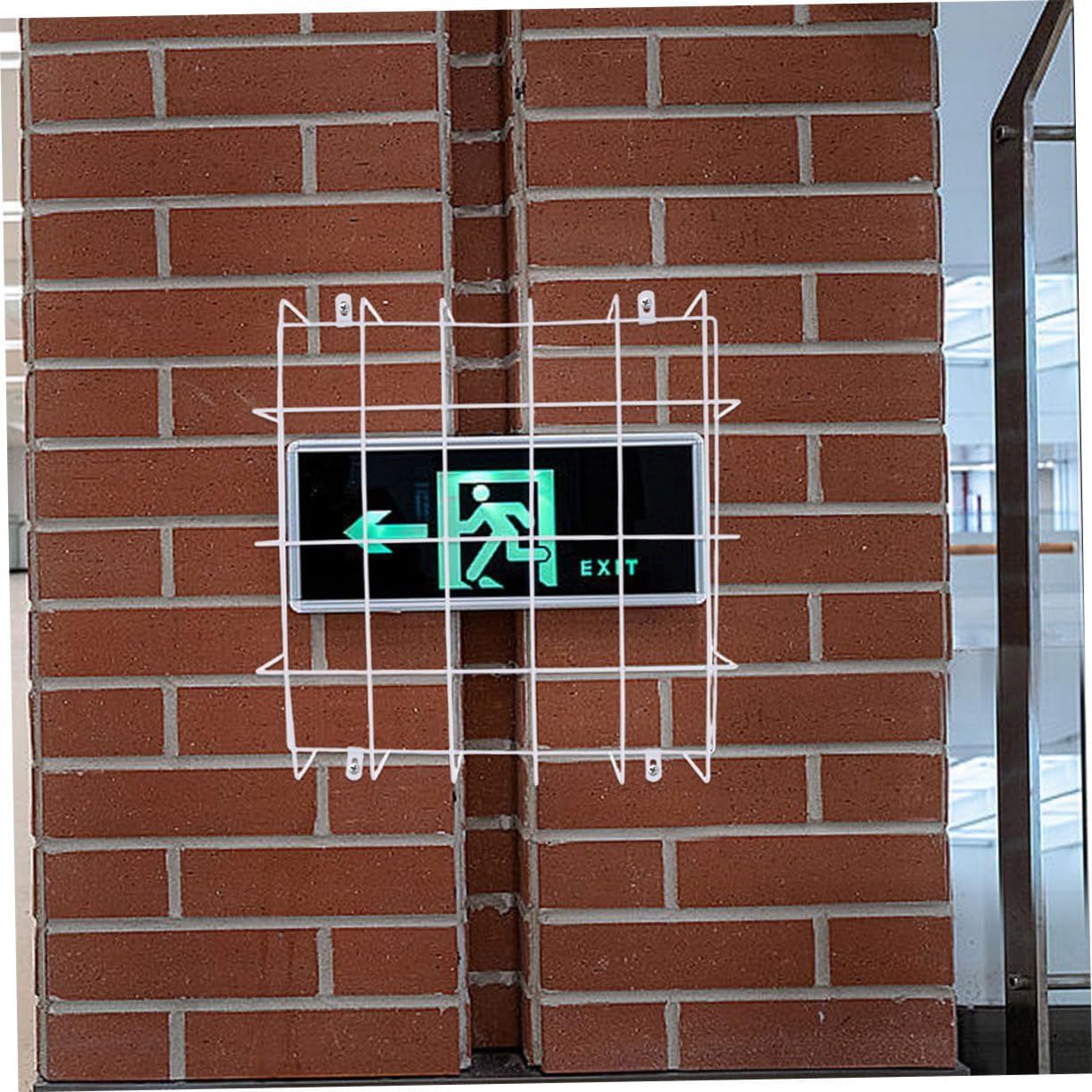 Angoily 2pcs Emergency Light Wire Guard Exit Sign Damage Stopper Protective Cover Ceiling Lights Protector Cage