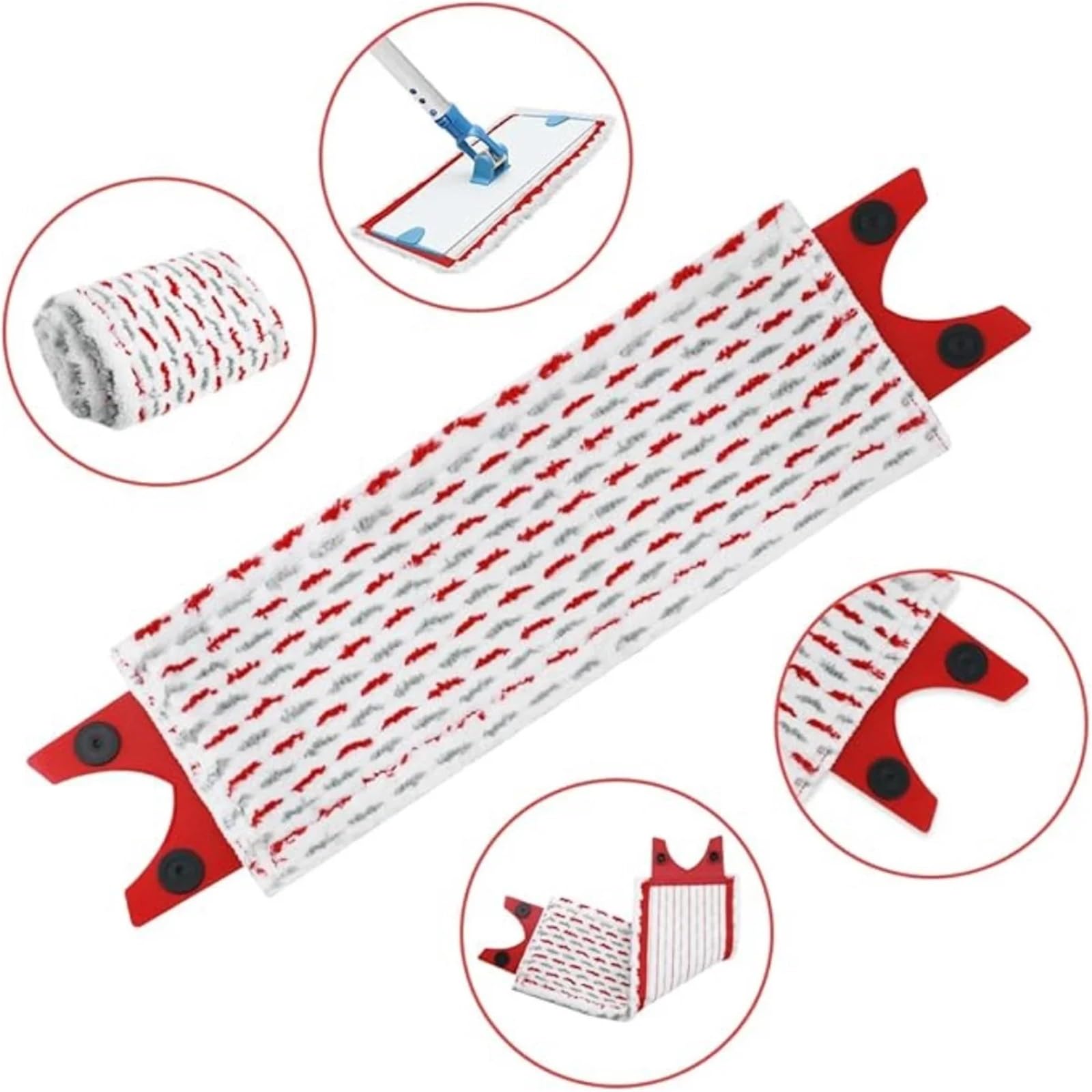 recambios para fregonas Almohadillas de Microfibra en Aerosol for Juego trapeador Piso, reemplazo Cabezales, Lavables y Reutilizables (51 * 14 cm)(6 PCS)